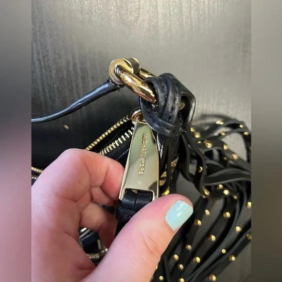 Michael Kors Black Shoulder Bag with Gold Accents - Picture 3 of 6